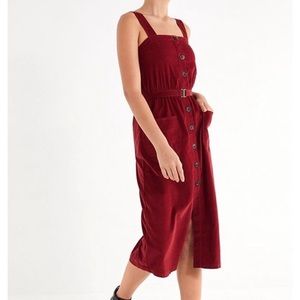 NWOT UO Cordelia Red Corduroy Dress